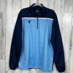 Macron 1/4 zip pullover shirt top activewear blue colorblock Men's‎ size XXL